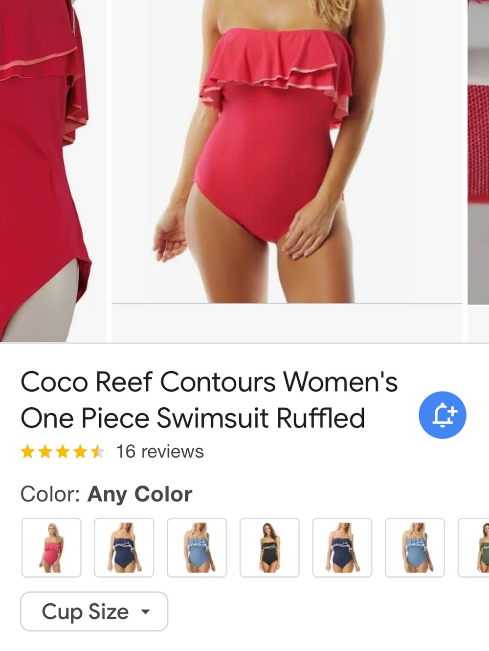 Coco Reef Strapless Ruffle One-Piece Swimsuit in Raspberry Pink - Picture 5 of 6